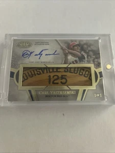 Carl Yastrzemski 2021 TOPPS TIER ONE BAT Barrel On Card AUTOGRAPH AUTO 1/1 - Picture 1 of 7