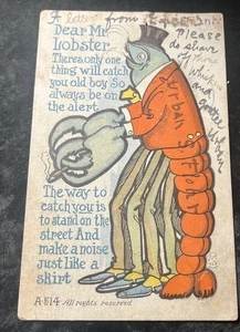 Dear Mr. Lobster Comic 1906 Postcard Very Rare - Picture 1 of 2