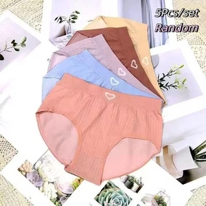5Pcs/set Macaron Candy Color Japanese Style Comfortable Panties Love Underwear - Picture 1 of 11