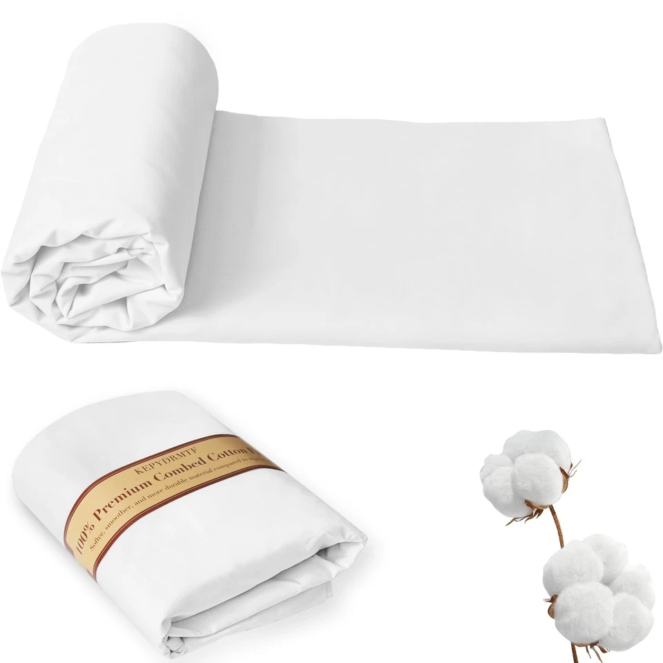 58" 100% Algodón Tela Blanco Acolchado Costura Hágalo Usted Mismo Patio Suave Duradero 5 Yardas Foto 1 de 4