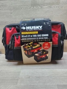 Husky Tool Bag Combo Set 12" inch  and 16" Inch Bags Water Resistant Brand Ne - Picture 1 of 6