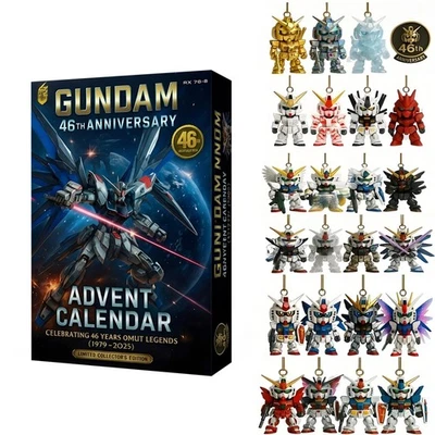 Gundam 46th Anniversary Advent Calendar (1979-2025) 24 Days 2D Acrylic Pendants - Image 1 of 4