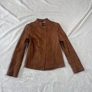 Giorgio Armani Damen Jacke Gr. 40 Braun Lammleder Made In Italy Druckknopf - Bild 1 von 12