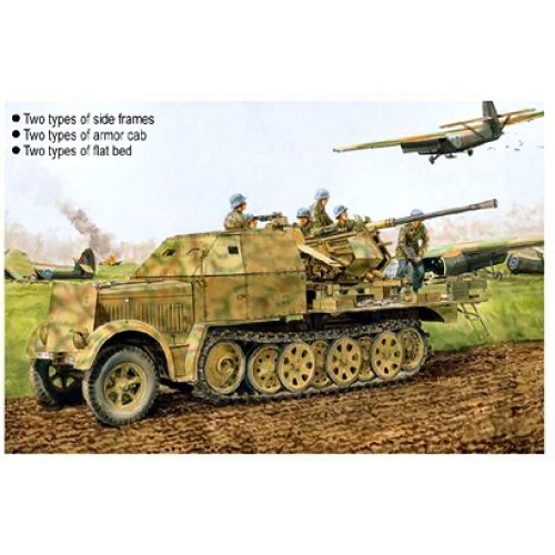 SD.KFZ.7/2 3,7 cm FLAK 37 E/ARMOR KIT 1:35 Dragon Kit Mezzi Militari Modellino N - Immagine 1 di 1
