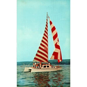 AK Wisconsin Segelboot auf dem Genfersee Chrom - Bild 1 von 4