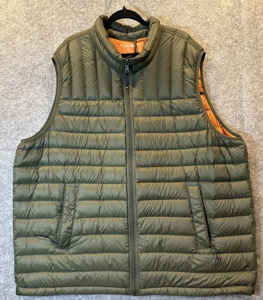 Solaris Mens Puffer Vest 3XT Down Lightweight Sleeveless Vest Packable Big Tall - Image 1 of 4