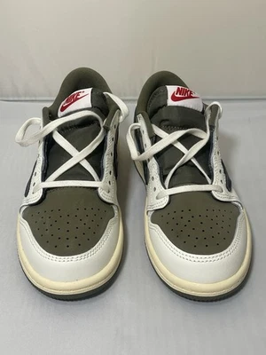 Nike Jordan 1 Low Travis Scott Shoes Youth Size 1 Olive Cactus Jack DO5442-200 - Image 1 of 4