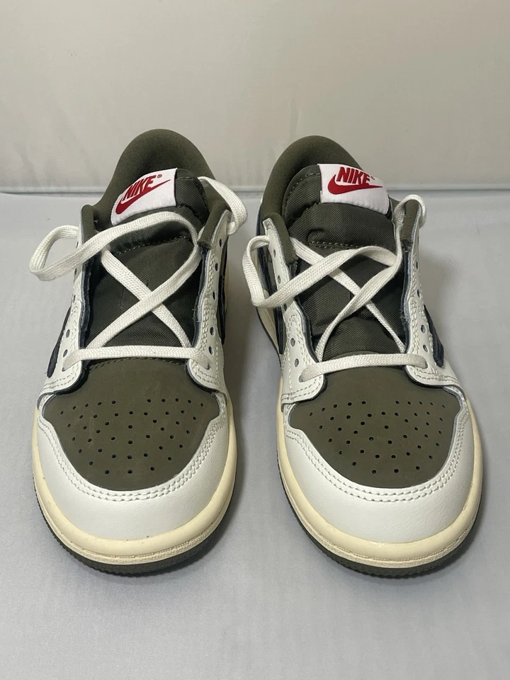 Nike Jordan 1 Low Travis Scott Shoes Youth Size 12C Olive Cactus Jack DO5442-200 - Image 1 of 4