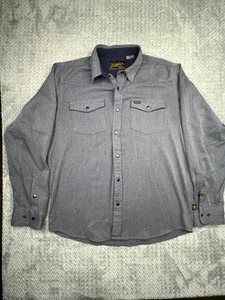 Howler Bros Stockman Shirt Men’s Medium Snap Button Flannel Casual Thick Blue - Picture 1 of 14