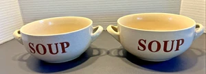 Genmart Mulberry Home Collection Soup Bowls ~ Double Handles Set of 2 Tan - Bild 1 von 19