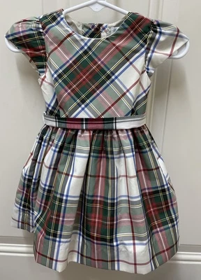 Vestido de vacaciones a cuadros escoceses tartán para bebé niña Ralph Lauren talla 6 M Foto 1 de 4