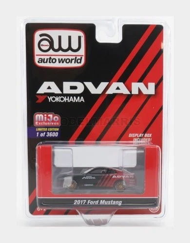 AUTOWORLD AWCP7584 FORD USA - MUSTANG COUPE ADVAN 2017 - BLACK RED - 1/64 - Immagine 1 di 1