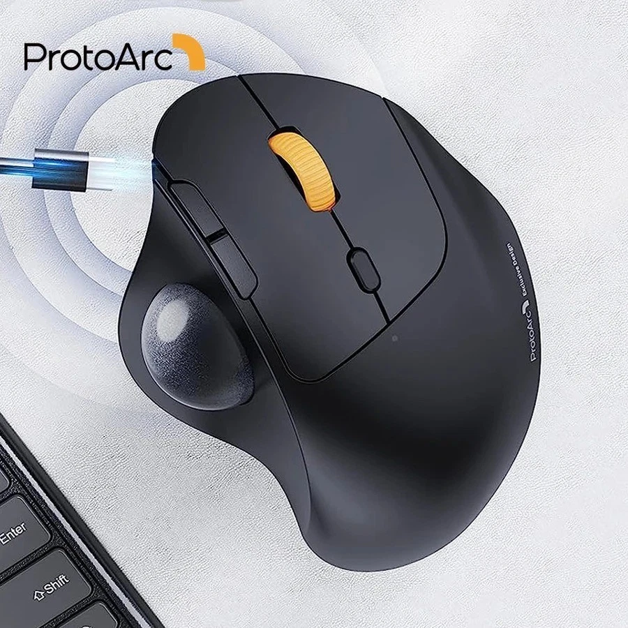 ProtoArc EM04 Trackball Mouse Wireless Rechargeable Ergonomic - Image 1 of 4