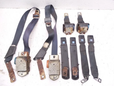 74-81 Camaro Firebird Original Cinturones de Seguridad Receptores Retractores Cinturón Set Negro GM Foto 1 de 4