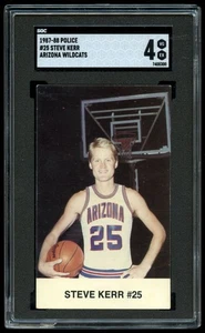1987-88 Arizona Wildcats Police Steve Kerr SGC 4 VG-EX Rookie Card RC - Bild 1 von 2