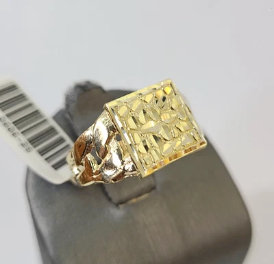 Anillo pepita 10k oro amarillo mujer hombre real genuino 10Kt Foto 1 de 4