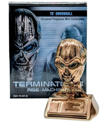 Terminator 3 Rise of the Machines Gold Chromed TX Endoskull Mini Bust - Image 1 of 4