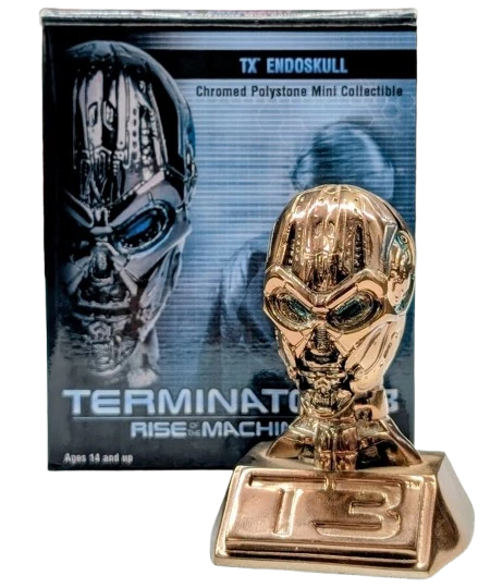 Terminator 3 Rise of the Machines Gold Chromed TX Endoskull Mini Bust - Image 1 of 4