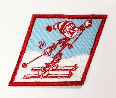 Reddy Kilowatt on Skis Skiing Patch Snow Vintage 1960s/70s Rare Never Used - Image 1 of 2