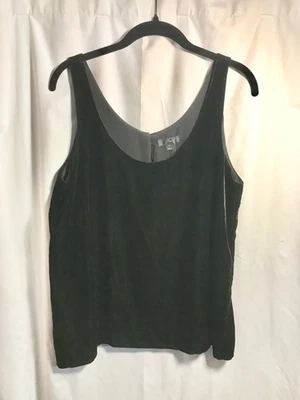 Camiseta sin mangas J Crew de terciopelo negra talla 8 alta nueva con etiquetas Foto 1 de 4