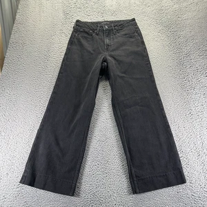 Free Assembly Full Wide Jeans Damen 8 schwarz Denim gerades Bein Stretch Workwear - Bild 1 von 13