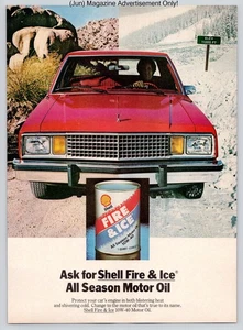 Shell Fire & Ice All Season Motor Oil Automotive Vintage 1979 Advertisement - Picture 1 of 5