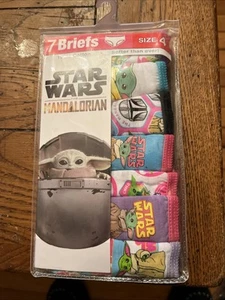 Star Wars The Mandalorian Briefs, 7pk., Cotton Panties, Girls, Size 4, Brand New - Picture 1 of 2