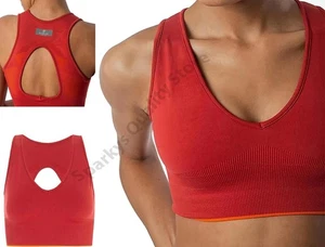 Women's Evveervital London Premium Activewear Gym Sports Bra £38 Abbey Coral Red - Picture 1 of 5