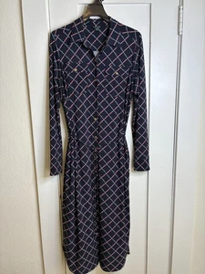 NWOT Lauren Ralph Lauren Window Pane Print Shirtdress Stretch Women’s Large - Picture 1 of 16