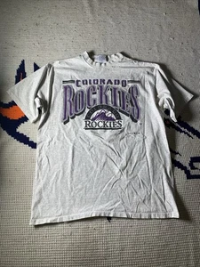 Camiseta Gris Vintage Años 90 Colorado Rockies Gráfico Grande 1995 Talla XL!!!! - Imagen 1 de 8