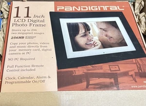 PANDIGITAL 11” digital photo frame, slide show, clock,calendar  NEW open box  - Picture 1 of 6