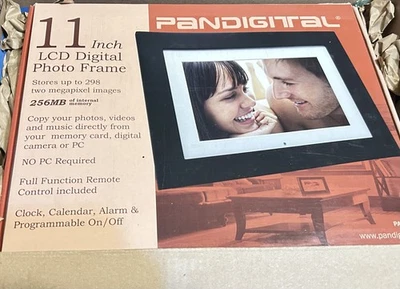 PANDIGITAL 11” digital photo frame, slide show, clock,calendar  NEW open box  - Image 1 of 4