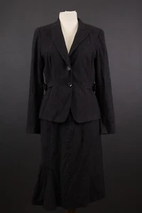 MAX MARA Gray Wool Angora Stripe Skirt Suit Blazer Skirt Size US 12 - Picture 1 of 22