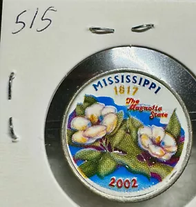 USA 25 Cent 2002-P Mississippi State Quarter Colorized - Picture 1 of 2
