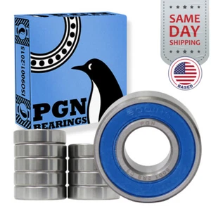 (10) 6001-2RS Premium Rubber Seal Ball Bearing C3 EMQ, 12x28x8, 6001 2RS 6001rs - Picture 1 of 11