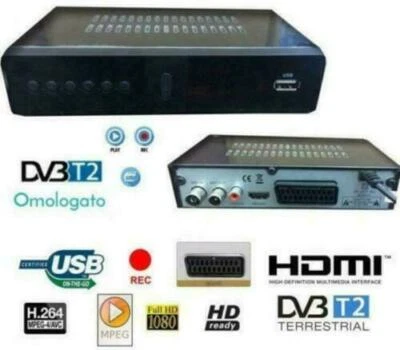 Decoder Digitale Terrestre DVB T2 HDMI DVB-T2 HEVC Full HD Ricevitore TV H265 - Immagine 1 di 4