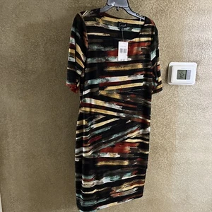 Layered Dress Size 14 New With Tag Connected Women's Multicolor Print Straight - Picture 1 of 12