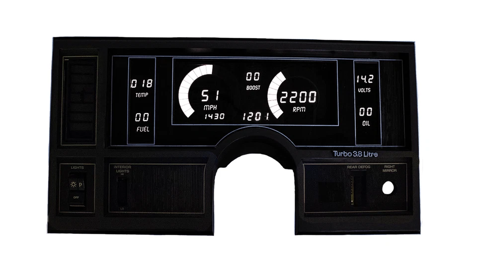 1984 - 1987 年别克富豪数字仪表板白色 LED 仪表盘美国制造 — 第 1/1 张图片