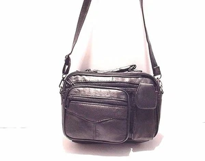 Nuevo BOLSO BANDOLERA DE CUERO NAPA SUAVE #NEGRO #98146 - Imagen 1 de 1