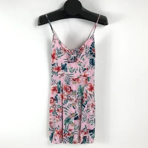 Band of Gypsies Floral Mini Sundress Women's Small Pink Tropical Adjustable - Picture 1 of 12