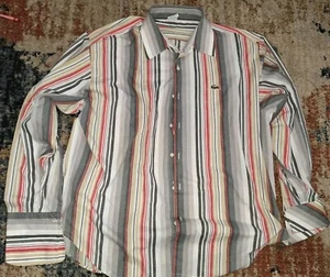 Vintage Lacoste Alligator Striped Long Sleeve Dress Shirt Men’s Size XXXL Cl27 - Picture 1 of 7