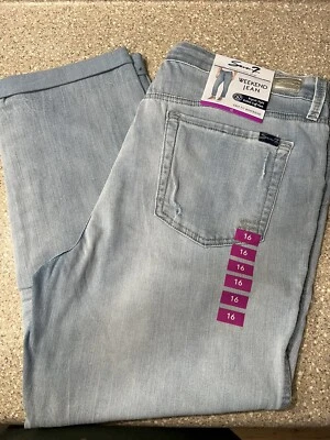 Seven7 weekend jean boyfriend style rolled cuff hem, Size 16 Color-Amsterdam New - Image 1 of 4