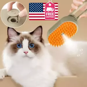 Cat Steam Brush Steamy Dog Brush 3 in 1 Electric Spray Massage Pet Grooming US - Picture 1 of 14