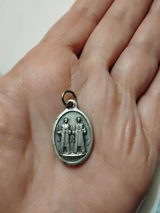 St Cosmas & Damian Pray for Us Medaille 1" Italienisches Silber - Bild 1 von 2