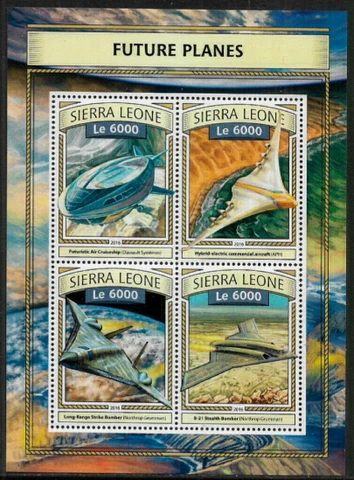 Sierra Leone #4016 Mint Never Hinged Sheet - Future Planes Cover
