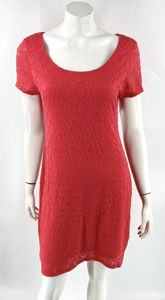 Isaac Mizrahi Lined Coral Nylon Blend Dress Size L
