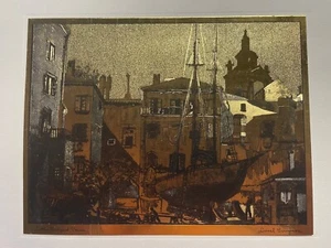 lionel barrymore gold foil print Little Boatyard - Picture 1 of 1