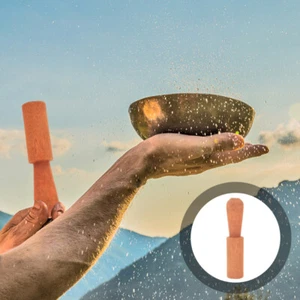 2 Pezzi Ciotola Meditazione Bastone Legno Durevole Canto Striker Strumento Uomo Bastoncini - Foto 1 di 12