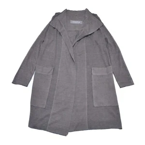 OSKA Hemp Cotton Designer Gray Two Pockets Open Coat Jacket Size 1 - Picture 1 of 9