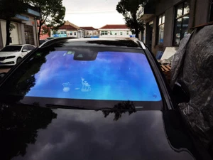 Blue Purple Window Tint VLT 80% Windshield Sticker Anti-UV Foil Home Car Tint - Picture 1 of 10